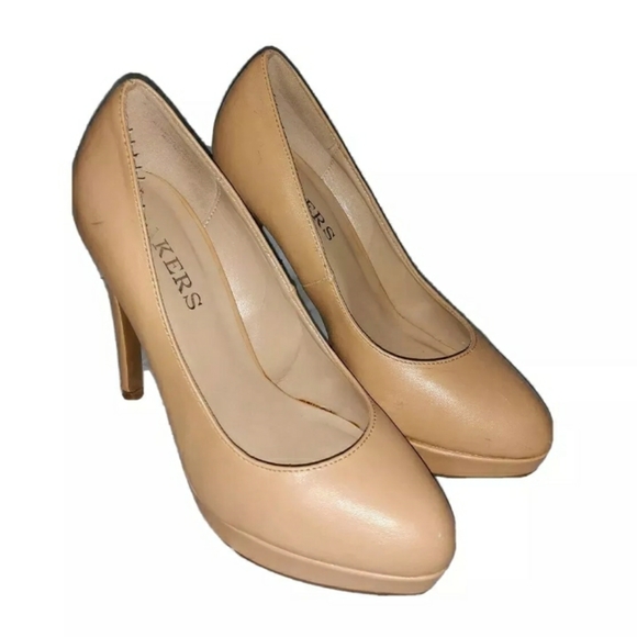 Bakers Shoes - Bakers Nude Sionie Platform Heels Sz 7M